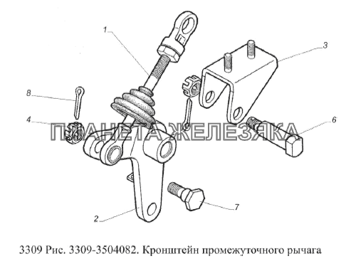 Кронштейн промежуточного рычага ГАЗ-3309 (Евро 2)